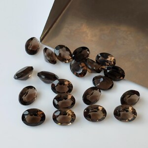 Natural smoky Quartz Oval Faceted 7x9 mm  AAA Quality