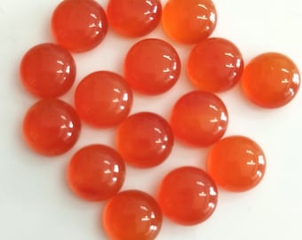 Natural Orange Carnelian Round Cabochon 10 mm AAA Quality, Loose Gemstone For Jewelry making