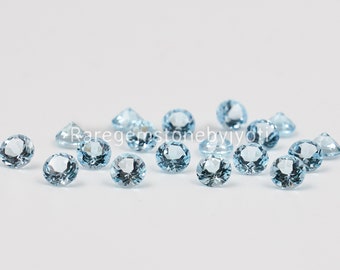 Natural Sky Blue Topaz Round Faceted 6mm AAA Quality ,Calibrated Blue Topaz Loose Gems