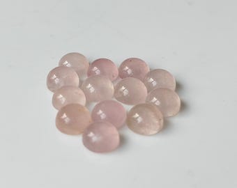 Naturalny kwarc różowy, okrągły kaboszon o średnicy 6 mm, jakość AAA, od 3 mm do 10 mm, partia kaboszonów z półszlachetnych kamieni szlachetnych