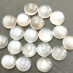 Natural grey moonstone Round Cabochon 3 mm AAA Quality