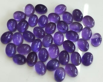 Natural Amethyst Oval cabochon 8x10 mm AAA Quality Calibrated Size Loose Gemstone