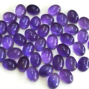 Natural Amethyst Oval cabochon 4x6 mm AAA Quality Calibrated Size Loose Gemstone image 2