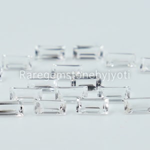 Natural Super Top Quality White Topaz 2.5x5 mm Baguette shape Faceted AAA Quality