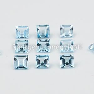Natural Sky Blue Topaz square Faceted 3mm AAA Quality - Calibrated Blue Topaz Loose Gems
