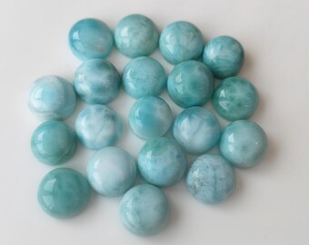 Natural Larimar Round Cabochon 8mm AAA Quality Calibrated Gemstone For Jewelry making