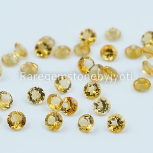 Natural citrine 10 mm Round Faceted AAA Quality, Yellow Citrine Loose Gemstone