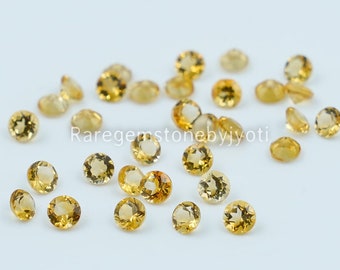 Natural citrine 8 mm Round Faceted AAA Quality