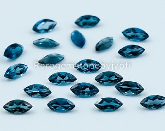 Natural London Blue Topaz Marquise Faceted 2.5x5 mm AAA Quality - Loose Topaz High Quality