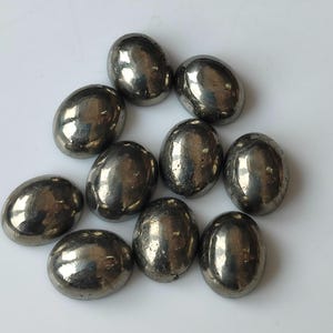 Natural 9x11 mm Pyrite Oval Cabochon AAA Quality - Calibrated Size Loose Gemstone