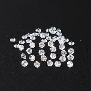 Natural Only Heated White Sapphire 2 mm Round Brilliant Faceted Cut AAA Quality