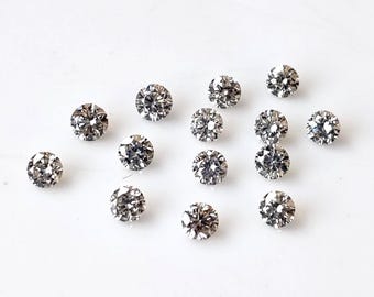 Diamante branco natural, cor J-K, pureza VS, lapidação brilhante redonda de 3 mm, qualidade AAA.