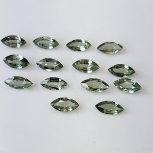 Natural Only Heated Green Sapphire 2.5x5 mm Marquise Brilliant Faceted Cut AAA Quality- Green Sapphire Marquise Faceted