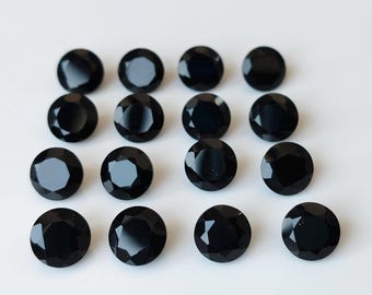 Natural Black Onyx Round Faceted AAA Quality 8mm - Black Onyx Loose Gemstone