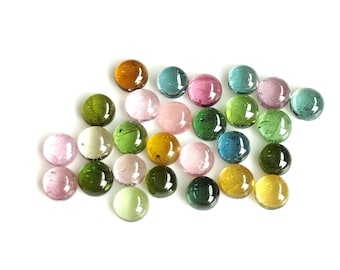 Natural multicolour Tourmaline 2mm Round Cabochon AAA Quality, Tourmaline Loose Gemstone