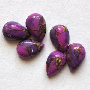 Mohave 8x12 mm purple copper Turquoise pear cabochon AAA Quality Calibrated Size Loose Gemstone