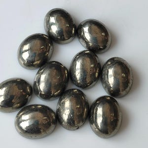 Natural 8x10 mm Pyrite Oval Cabochon AAA Quality - Calibrated Size Loose Gemstone