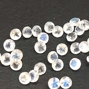Natural 3 mm Rainbow Moonstone Top Blue Flashy Faceted Round AAA Quality