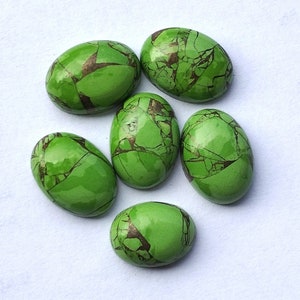 Mohave 3x5 mm Green copper Turquoise Oval cabochon AAA Quality Loose Gemstone