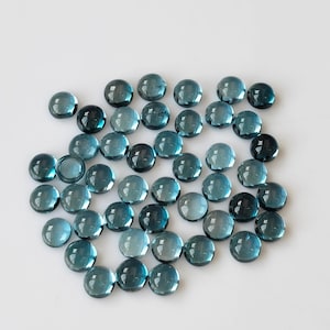 Natural London Blue Topaz Round Cabochon 3 mm AAA Quality - Superb Luster London Blue Topaz Cabochon