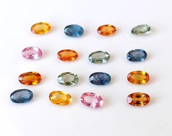 Naturlig toppkvalitet flerfärgad safir oval fasetterad 3 x 5 mm AAA-kvalitet - Flerfärgad safir AAA-kvalitet