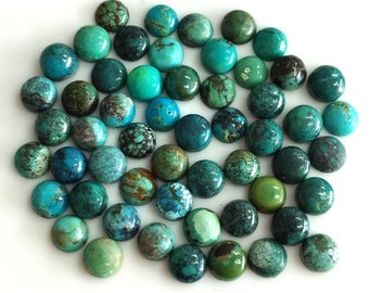 Natural 6 mm Tibbati Turquoise Round cabochon AAA Quality Loose Gemstone