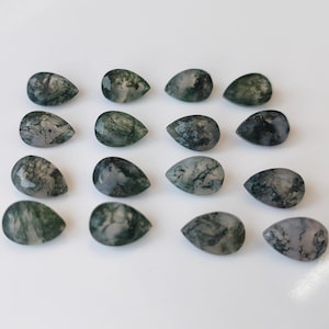 Natürliche Grüne Moos Achat Birne 3 x 5 mm facettiert AAA Qualität - Lose Moosachat facettierte Birne