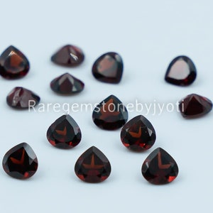 Natural Red Garnet Heart 10 mm Faceted AAA Quality- Loose Garnet