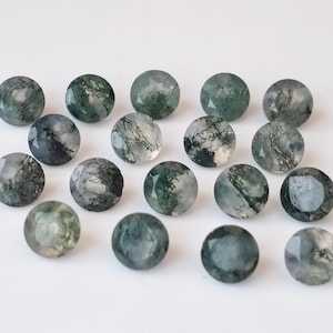 Natural Green moss Agate Round 5 mm Faceted AAA Quality- Agate Round Cut Faceted Loose Gemstone For Jewelry making