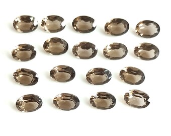 Natural smoky Quartz Oval Faceted 9x11 mm  AAA Quality