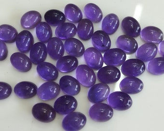 Natural Amethyst Oval cabochon 4x6 mm AAA Quality Calibrated Size Loose Gemstone