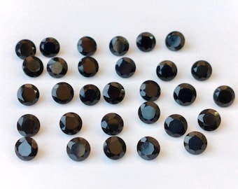 Natural Black Spinel 12mm Round Faceted Super Top Quality- Black spinel Round Faceted Loose Gemstone