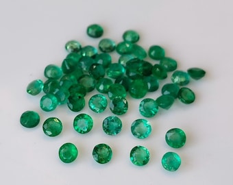 Natural Zambian Emerald 3.5mm Round Faceted AAA Quality -Zambian Emerald Faceted