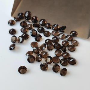 Natural smoky Quartz Round Faceted 4 mm AAA Quality- Loose Gemstone For Jewelry Makings