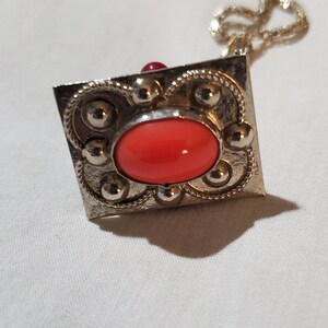 Vintage Silver and Stone Pendant Necklace