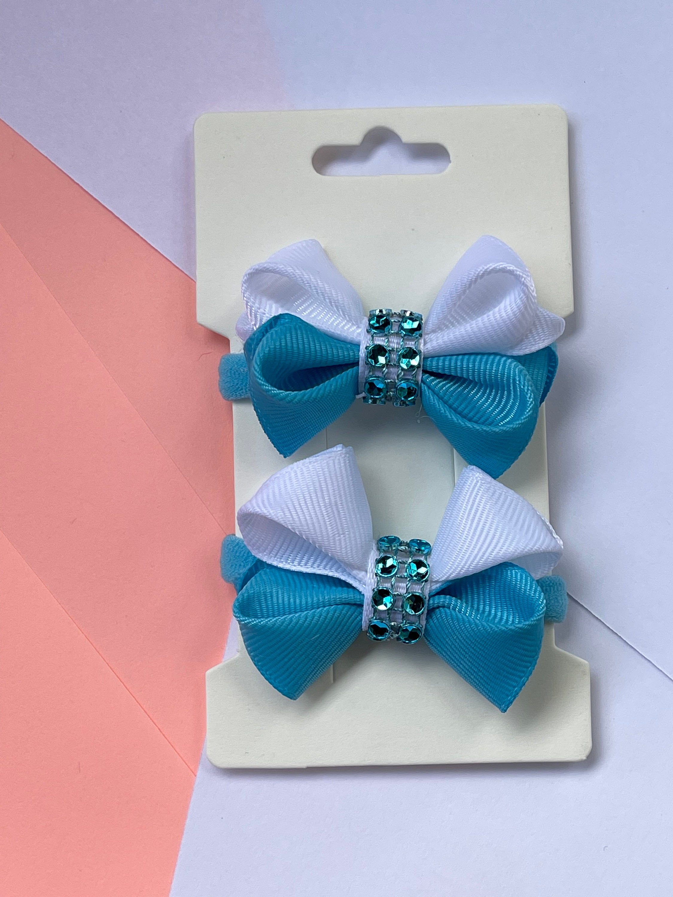 Baby Hair Ties With Bowtoddler Hair Tiesrainbow Hair Ties Etsy