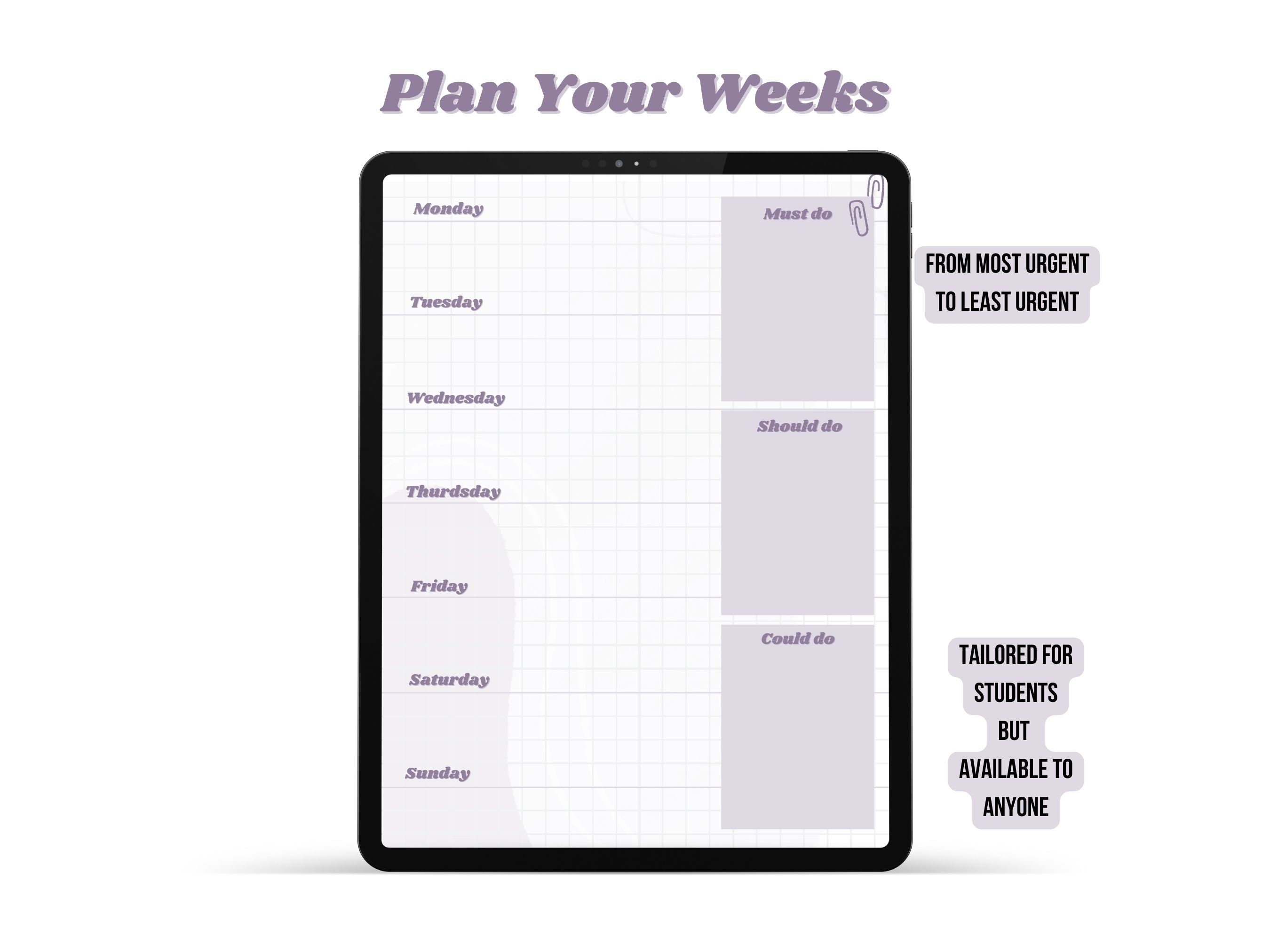 Purple Digital Planner for iPad Back to School Edition Etsy