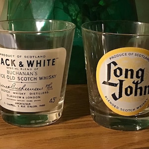 Vintage Scotch Whiskey Advertising Glasses