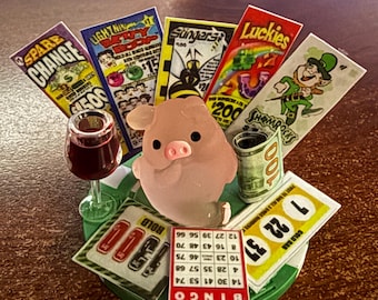 手作りの幸運のポーカーチップチャーム：カジノ、ビンゴ、ポーカー、ブラックジャック、動物のお供の宝物