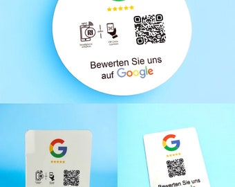 Google rating NFC savings set 3 pieces/set also possible with personal company logo 5 star rating with QR code including hairdresser cosmetics