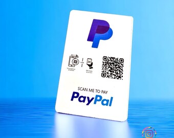 Paypal Visitenkarte mit QR Code NFC auch mit Persönlichem Firmenlogo einfach bezahlen kontaktlos modern Gastronomie Einzelhandel uvm.