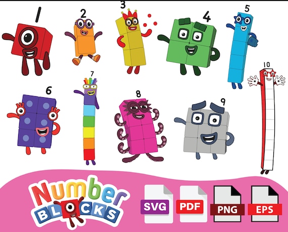 Number Blocks SVG Pack 1-10 | NumberBlocks SVG Png Pdf Eps | Number Blocks  Birthday