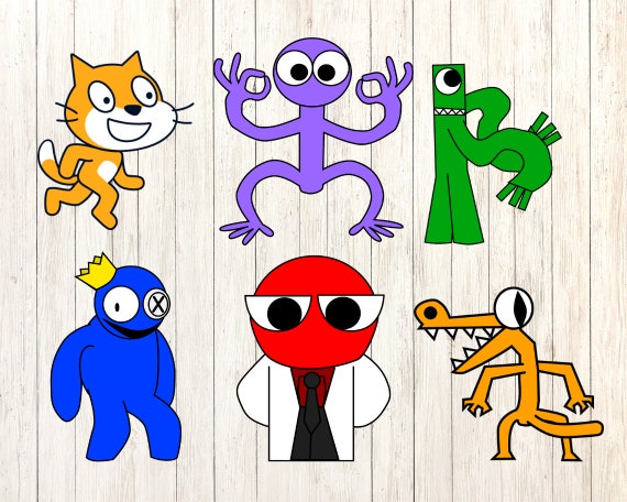 Rainbow Friends Characters PNG Digital Download Image Rainbow 