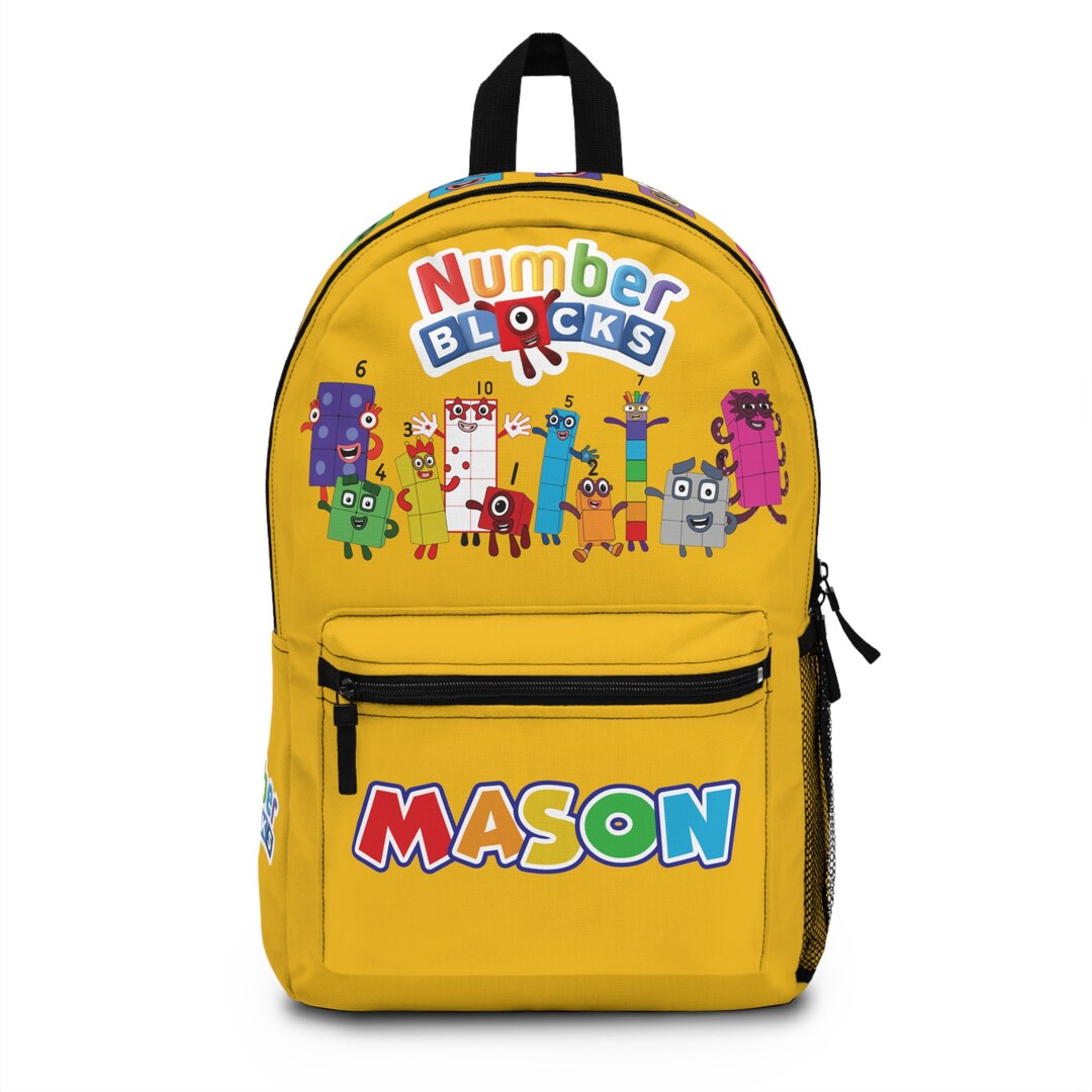 Number Blocks Custom Name Backpack, Numberblocks Personalized School