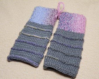 Hand Knitted Fingerless Gloves with Thumb Hole, Winter Accessories