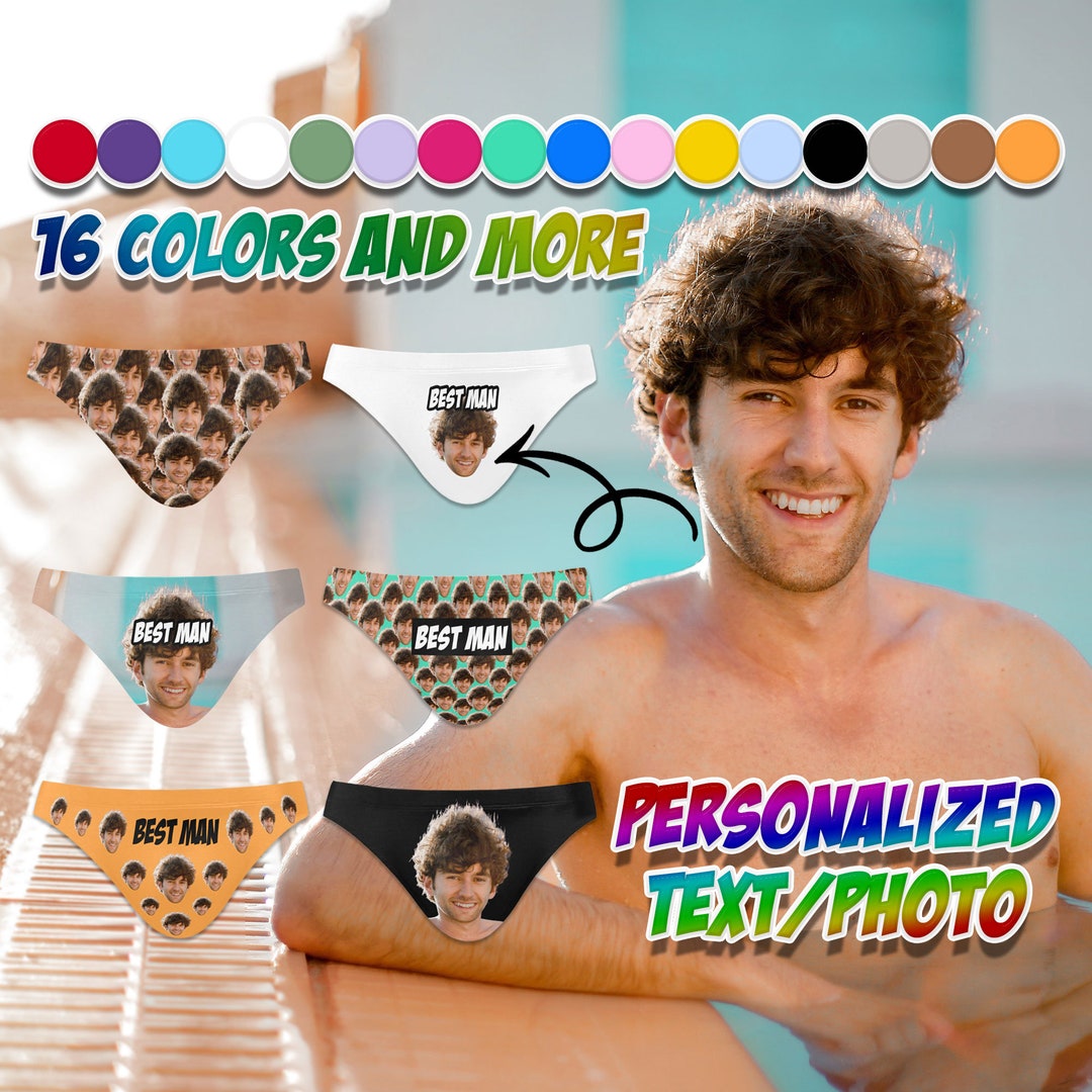 Personalized Men Swim Trunks,bathing Suit,funny Swim Brief,personalized