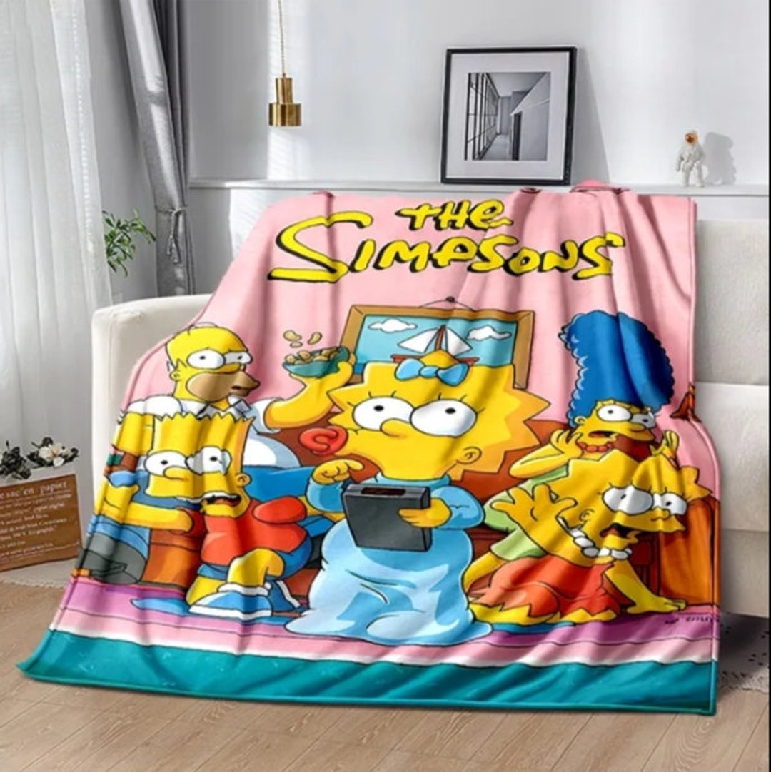 The Simpsons Throw Blankets the Simpsons Merchandise Homer Etsy