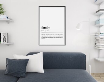 Family Definition Print, Definition Print, Quote Print, Wall Art, Digital Art, Minimalist, Family Print, Dictionary, Definition.