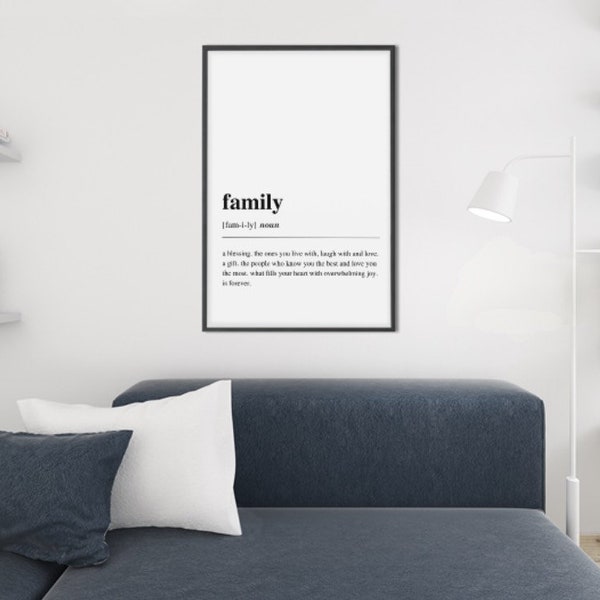 Family Definition Print, Definition Print, Quote Print, Wall Art, Digital Art, Minimalist, Family Print, Dictionary, Definition.