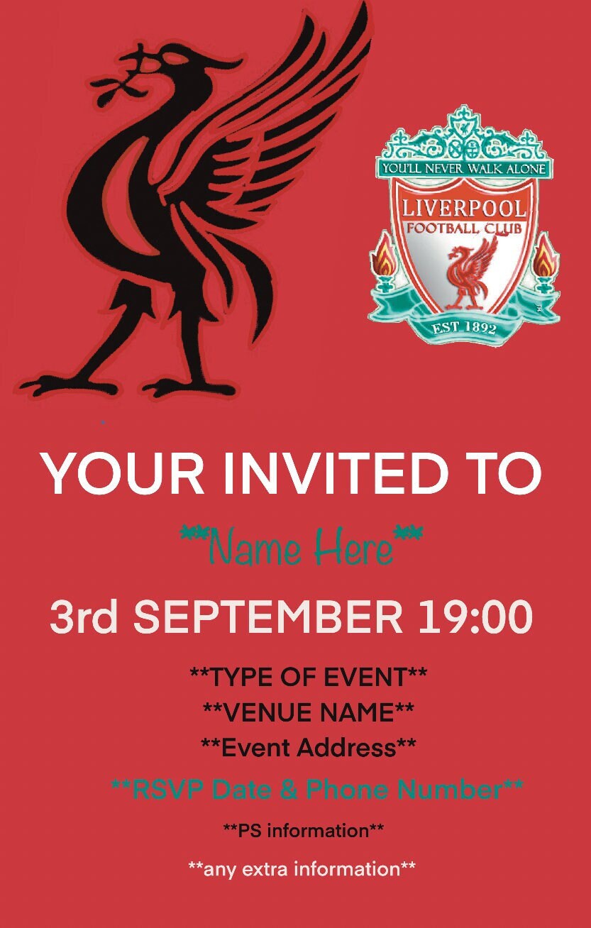 Liverpool Digital Event Invitations Etsy